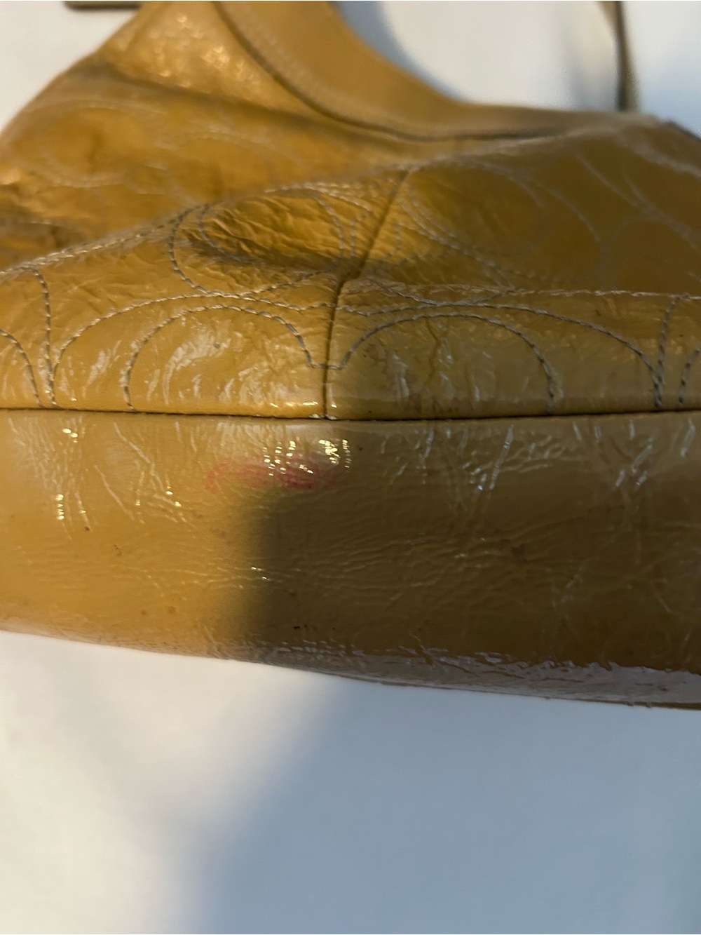Coach Mustard Leather Shoulder Bag with Buckle Detail - Picture 8 of 8